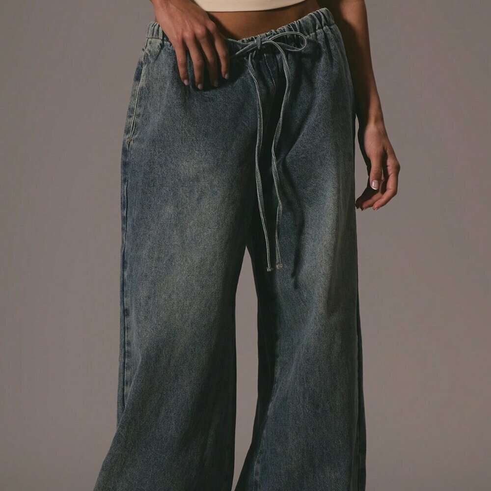 Blue Casual Women's Denim Trousers - Picture 3 of 5